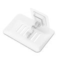 Soap Box Bathroom Soap Shelf Transparent Self-adhesive Punch-free Draining Wall Plastic Soap Dish Household Bathroom Supplies. 