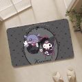 MINISO Sanrio Kuromi Floor Mat Floor Mat Bedroom Decoration Balcony Anti-Slip Doormat Living Room Rug. 