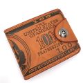 New Fashion Dollar Price Pattern Designer Men's Wallets Casual Credit Card Holder Purse Wallet For Male Boy. 