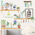 Flowers and Plants Pastoral Wallpaper Fresh Potted Living Room Bedroom Wall Glass Stickers Sunlight Mall. 