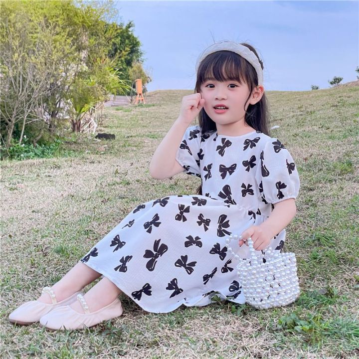 2024%20New%20Floral%20Girls%20Dress%20Summer%20Korean%20Style%20Summer%20Western%20Style%20Children%20Bubble%20Princess%20Skirt%20-%20Image%204