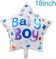 First Birthday Boy Or Girl 5 Piece Foil Balloon Set, Reusable And Self Sealing. 