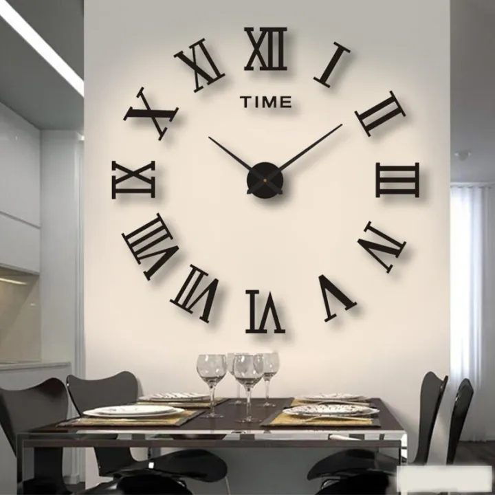 Roman%20Numeral%20Wall%20Clocks%203d%20Diy%20Mirror%20Wall%20Clock%20Sticker%20Quartz%20Clocks%20Watch%20Home%20Decoration%20Reloj%20De%20Pared%20-%20Image%203