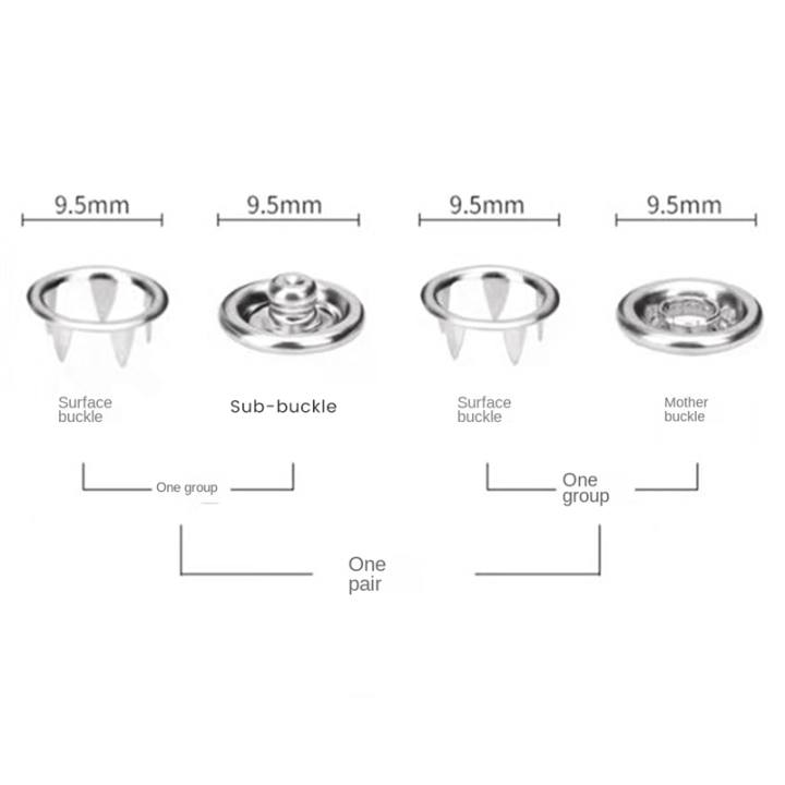 150%20Sets%20Snap%20Button%209.5Mm%20Open%20Snap%20Button%20Snap%20Fasteners%20Kit%20Silver%20for%20Sewing%20and%20Crafting,%20-%20Image%208