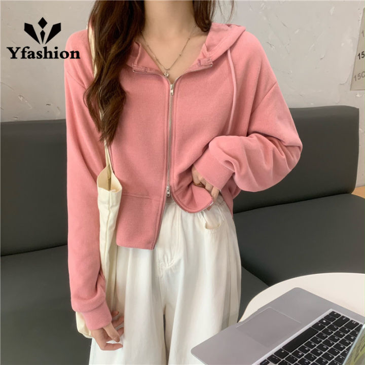 Yfashion%20Women%20Cotton%20Long%20Sleeves%20Hoodie%20Sweet%20Solid%20Color%20Casual%20Loose%20Sweatshirt%20Trendy%20Full%20Zipper%20Cardigan%20Sweater%20-%20Image%209
