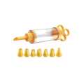 Cake Decoration with 8 Pc Moulds 8 Nozzles Plastic Icing Piping Cream Syringe Tips Set For Cake Decor. 