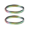 2Pcs Flow Ring Magic Bracelet Toy Metal Fastening Flow Rings Magic Hand Toy(Rainbow) Easy to Use. 