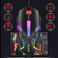 Mechanical Feel Wire Gaming Keyboard Mouse Set USB RGB Colorful Luminous Keyboard Mice for PC Gamer Computer With Phone Holder. 