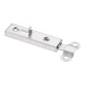 【TopazTrove】Silver Door Window Security Bolt Button Open Spring Lock Latch Home Hardware Door Bolts Door Latch Home Safety W/Screws 61*16mm. 