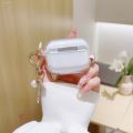 Anrushide Sweet Pink Cherry Blossoms Flower Pearl Pendant Case For Apple AirPods Original Pro 2 1 3 Flowers Butterfly Earphone Cases Heart Keychain. 