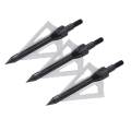 12PK Black 3 Blades Archery Broadheads 100 Grain Screw-In Arrow Heads Arrow Tips. 