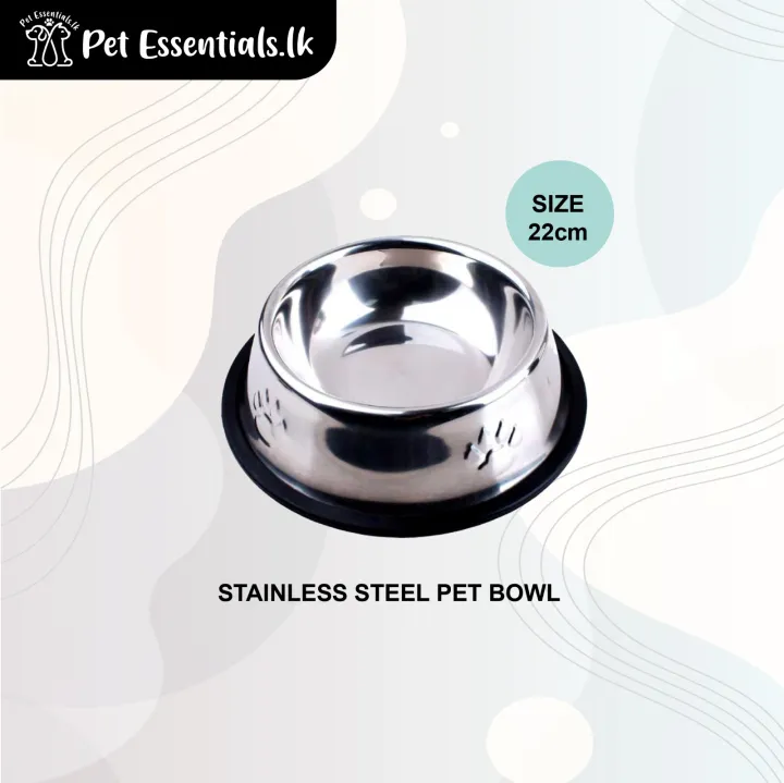 Stainless Steel Pet Bowl 22cm
