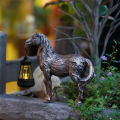 Horse Statue with Solar Lantern Figures for Garden Yard Decoration B. 