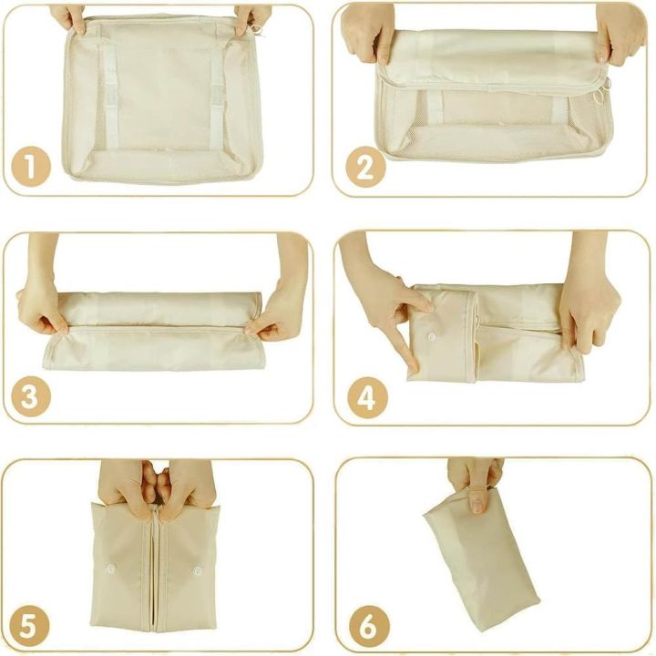 8 Pcs Travel Organizer Storage Bags Set, Packing Cubes Travel Organizers with Two Toothbrush Organizers, Travel Accessories for Luggage