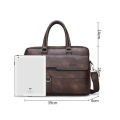 Leather Men's Business Tote Retro Briefcase Shoulder Messenger Bag Laptop Bag. 