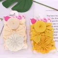 3-Piece Newborn Baby Girl Headbands - Flower Bow Knot Hair Accessories. 