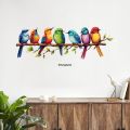 Paper to wallpaper living room cartoon branch bird wall sticker background decoration creative animal paste S369. 