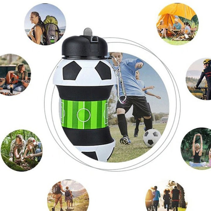 Fold Water Bottle Cups Mug Outdoor Sports Football Baseball Tennis Golf School Leakproof Portable Kids Water Bottle CVFHHH