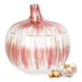 Garlic Keeper for Counter with Lid Ventilated Ceramic Garlic Keeper, Garlic Holder. 