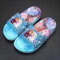 Princess Elsa Children's Slippers Summer Girls Indoor Soft Bottom Non-Slip Frozen Little Girl Cute Crystal Shoes. 