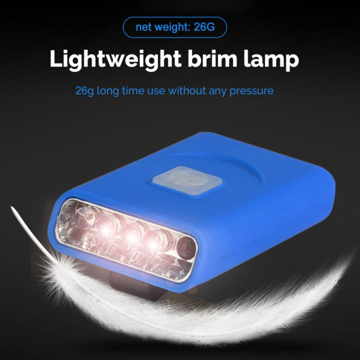 Outdoor fishing head-mounted rechargeable induction hat brim light led mini night fishing bait head light usb clip cap light