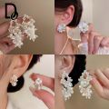 Elegant Delicate White Flower Pearl Earrings for Women Girl Trendy Accessories Jewelry Gifts for gf. 