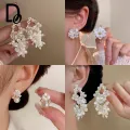 Elegant Delicate White Flower Pearl Earrings for Women Girl Trendy Accessories Jewelry Gifts for gf. 