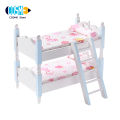 Dollhouse Bunk Bed Multifunctional Solid Scale 1:12 Miniature Funiture Decor Bunk Bed for Girls. 