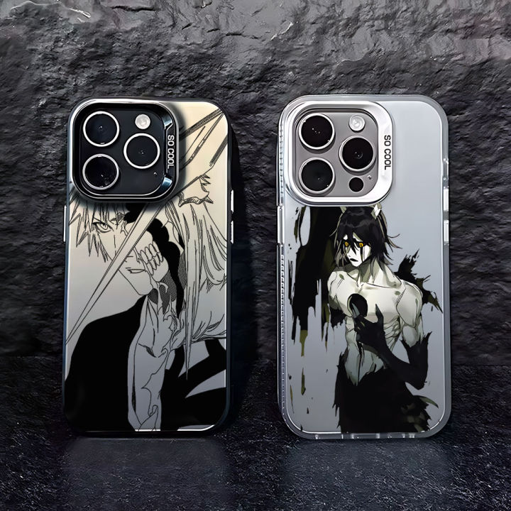 Black Anime Bleachs Kurosaki Ichigo Phone Case For iPhone 16 15 14 13 12 11 Pro Max X XR XAX 8 7 Plus Candy Matte Back Cover