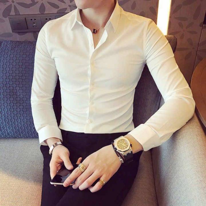 High%20Quality%20Men's%20Casual%20Solid%20Color%20Korean%20Slim%20Fit%20Business%20Long%20Sleeve%20Shirt%20Men's%20Fashion%20-%20Image%205
