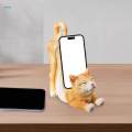 Cat Figurine Phone Resin Kitten Statue Desktop Ornament for Office Tabletop Bedroom. 