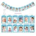 Kids 12 Months Photo Banner 1st Birthday Baby Photo Banner for Monthly Milestone Photo. 