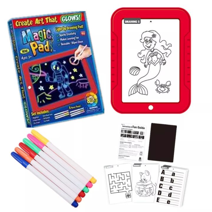 Magic Pad Light Up 3D Light Up Drawing Board Doodle Magic Glow Pad for ...