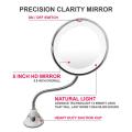 10X Magnifying Wall Mounted LED Makeup Mirror Adjustable Gooseneck Suction Cup The Bathroom Vanity Mirror. 