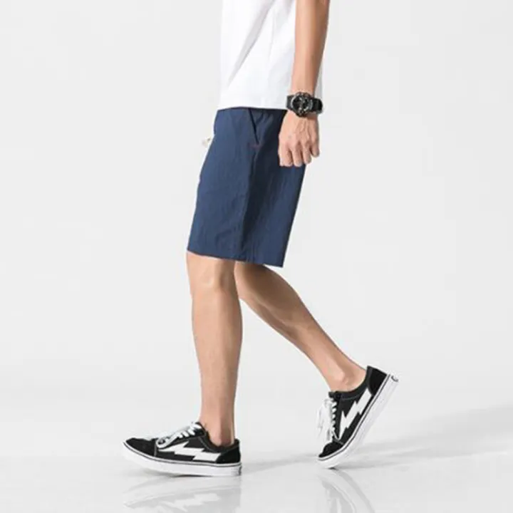 Yfashion%20Men%20Cotton%20Shorts%20Solid%20Color%20Cotton%20And%20Linen%20Loose%20Casual%20Large%20Size%20Summer%20Beach%20Cropped%20Pants%20with%20Pockets%20color%20-%20Image%209