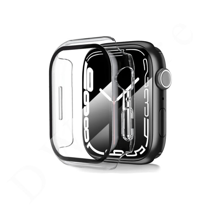 45mm Glass + Cover For Apple Watch case 7/8 iWatch bumper Tempered Glass Screen Protector for apple watch