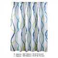 Enough Long Wide Polyester Striped Wave Shower Curtains Bathroom Plastic Hooks. 