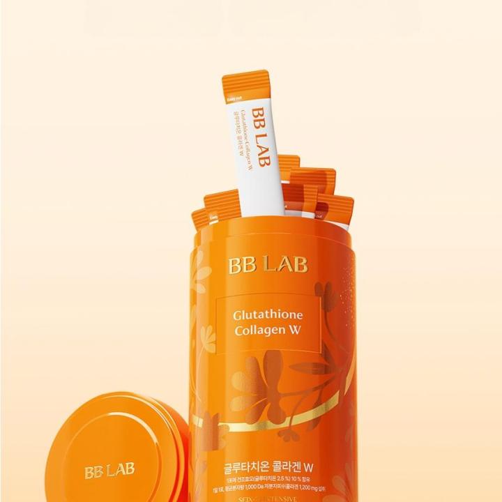 bb lab collagen glutathione Glowing skin or stronger hair? Why choose when you can have both?  BBLAB White for that lit-from-within glow BBLAB Biotin Plus for healthier-looking hair and nails  Take them together BB LAB Glutathione Collagen W