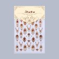 Palace Style Luxurious Design 5D Nail Stickers Shiny Finish Gold Scepter Baroque Scepter Nail Emerald Ruby Color Red Green Gemstone Nail Decals Xmas Nail. 