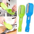 2 In 1 Plastic Fishing Scale Brush Built-in Fish Cutter Fish Skin Brush Scraping Fast Remove Fish Knife Cleaning Scaler Scraper. 