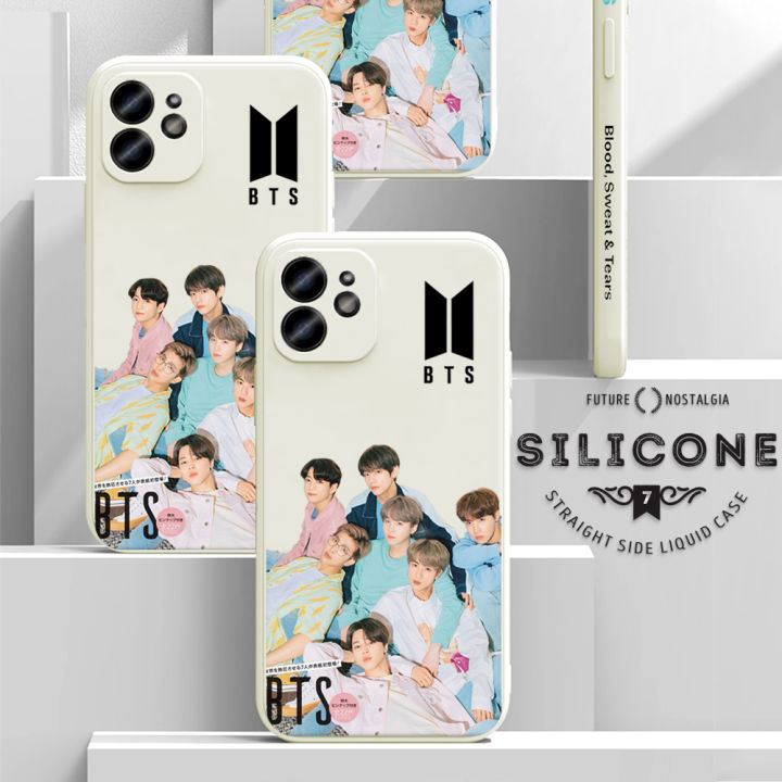 Hontinga for Huawei Y6 Pro 2019 Back Cover Fashion Cool BTS Side Design Case Square Edge Liquid Silicone Phone Cases