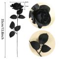 Black Rose Ornament Elegant Cloth Simulated Rose Artificial Flower for Halloween Home Decor Party Decoration Event Decor. 