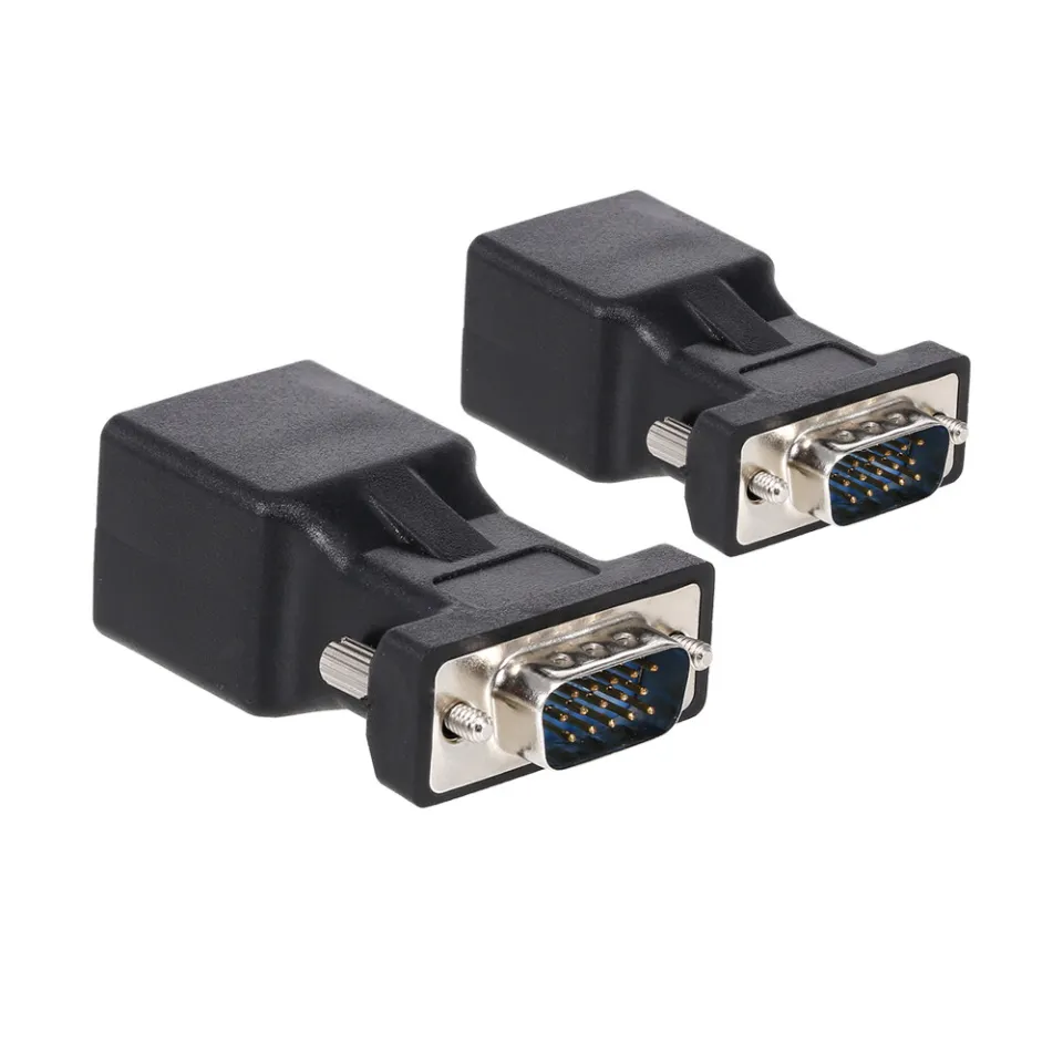 HXSJ 2Pcs Vga To Rj45 Adapter Vga Male To Rj45 Adapter Ethernet