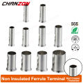 10 Values Non Insulated Cord End Electrical Terminal Tinned Red Copper Ferrule Cable Splice Crimp Sleeve Wirefy Connector Tool. 