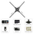 F60 3D Hologram Projector Advertising Display Fan Wall-mounted Pla-yer 3D Naked Eye 2K HD LED Photo Video Fan with 720pcs LED Light Beads rem-ote con-trol Sign Real-time Screen Display for Business Shop Store Bars Exhibition Entertainment Holiday Events. 