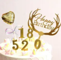 Happy Birthday Cake Topper Acyrlic  Gold Birthday Cake Topper For Kids Birthday Party Dessert Cake Decorations. 