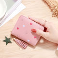 1pc Love Embroidery Women Wallet Cute Tassel Ladies Small Short Wallet Girl Zipper Purse Female Clutch Wallet Purse. 