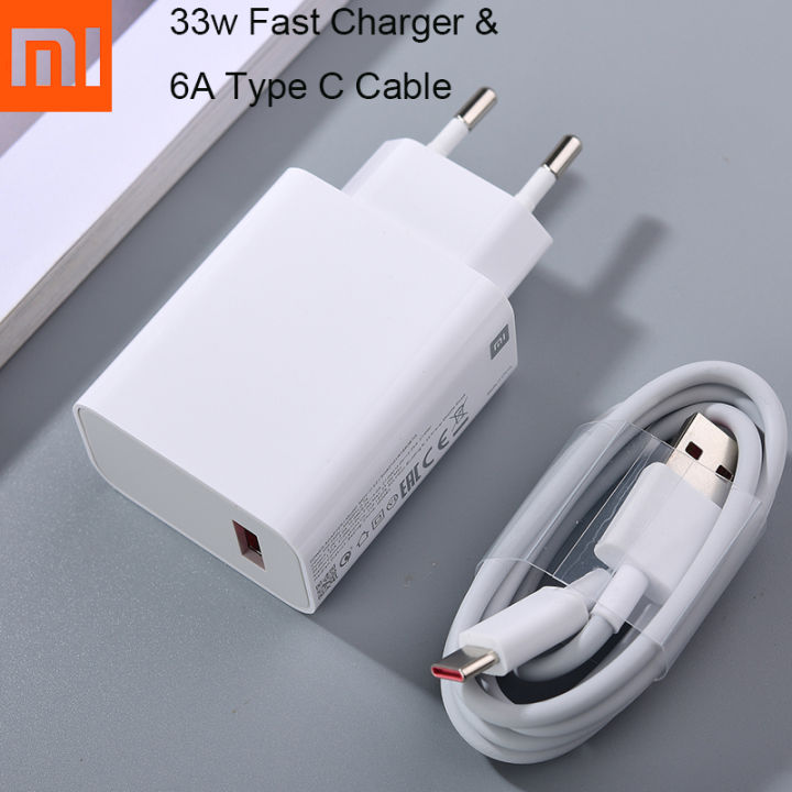 Minote 9 Charging Original Xiaomi 33W Charger EU Fast Turbo Charge Wall Adapter 1M 6A ...