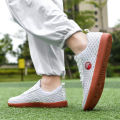 New spring and summer integrated outdoor net cloth casual shoes men slip-on casual shoes women light flat training shoes. 