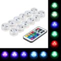 Mini LED RGB waterproof remote control light 12 pack. 